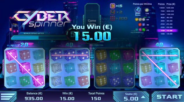 Cyber Spinner. Win Small